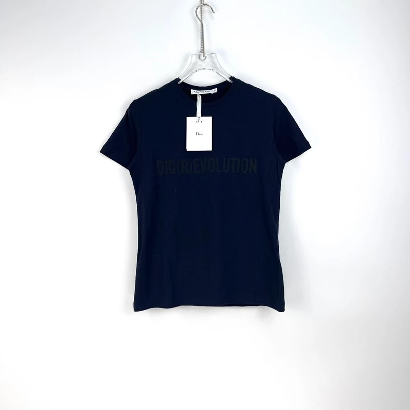 全新未使用 DIOR/迪奥 Dior 刺绣logo短袖 深蓝XS/S