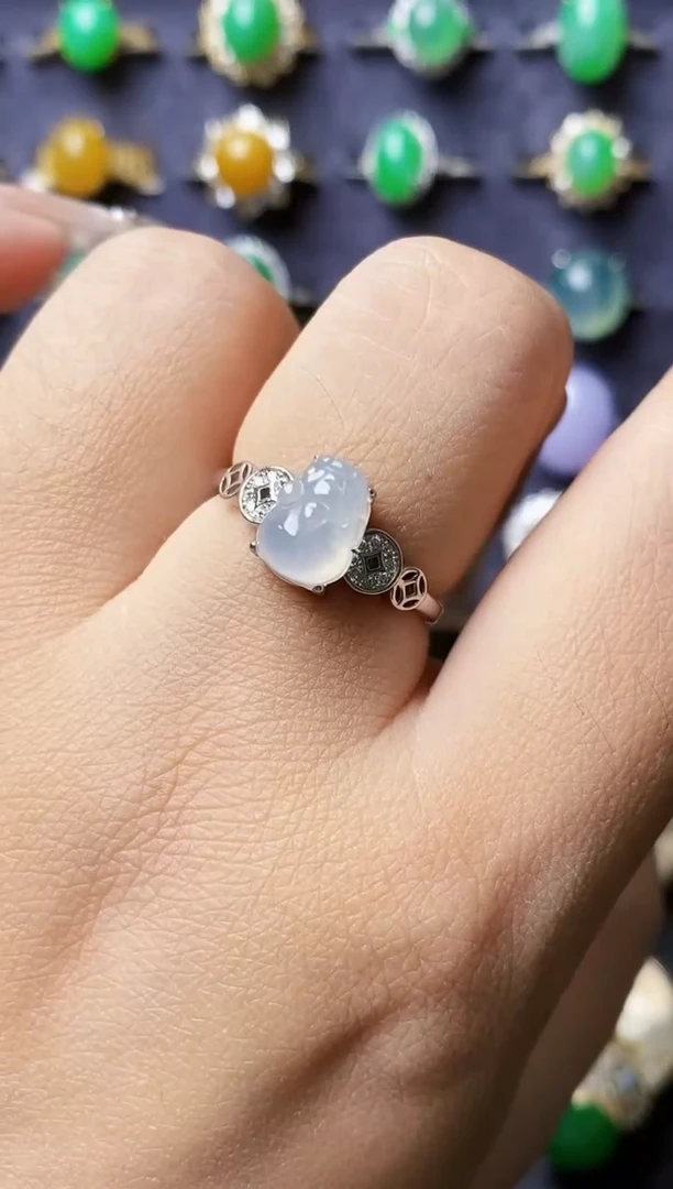 银S925镶嵌戒指翡翠0548