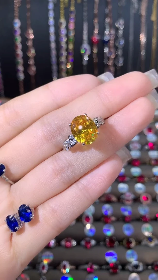 银S925镶嵌戒指碧玺911银