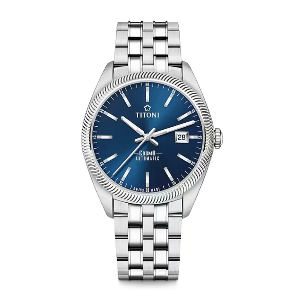 Titoni/梅花自动机械表原装进口休闲腕表圣诞礼物男士878-S-612