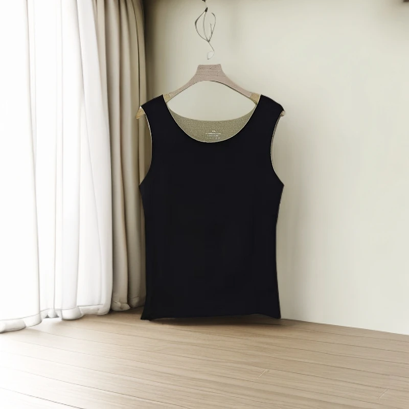 8618德绒保暖背心无痕加厚自发热新款时尚内搭宽松打底背心