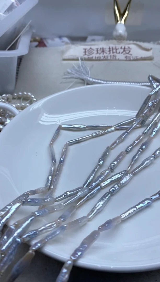 淡水珍珠钛钢颈饰银条发1