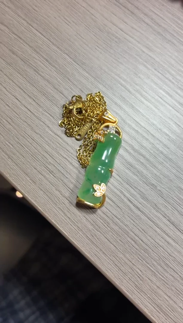 合金吊坠石英质玉一***叶挂件