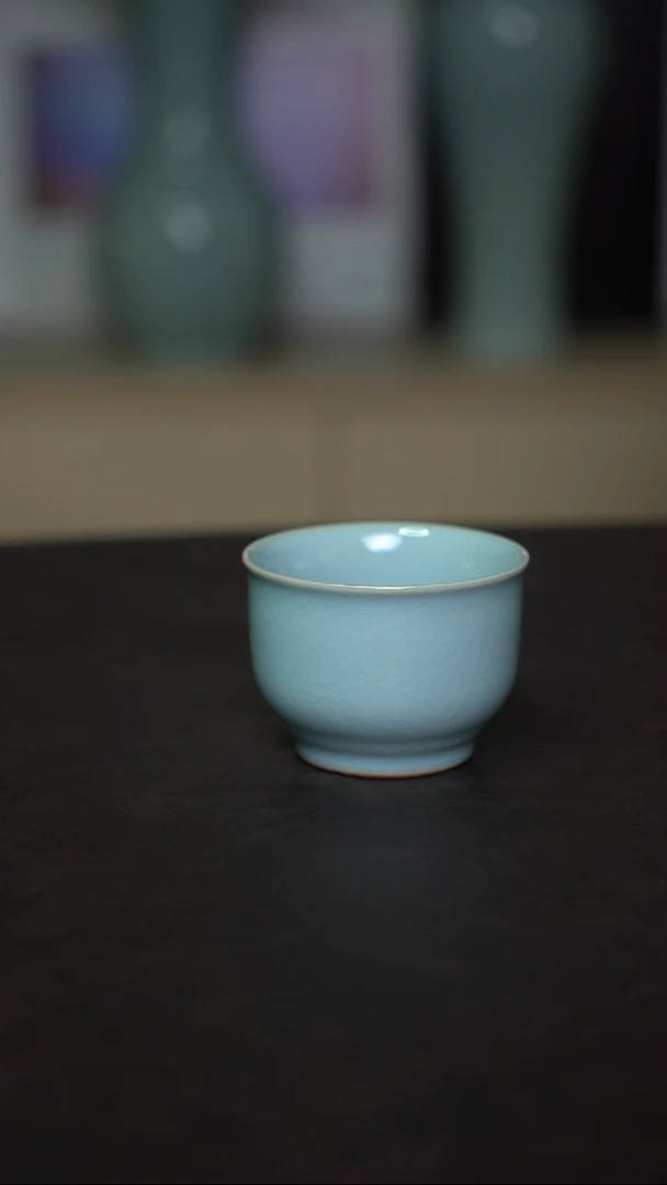 杯子瓷天青主人杯微瑕