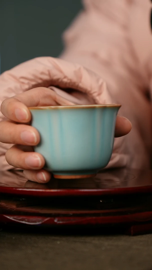 全品 湖水蓝 桃花主人杯