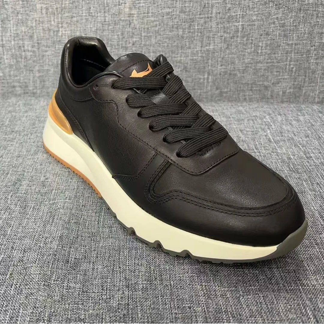 尊龙 时尚百搭黑厚底休闲运动鞋夏季透气潮鞋 608