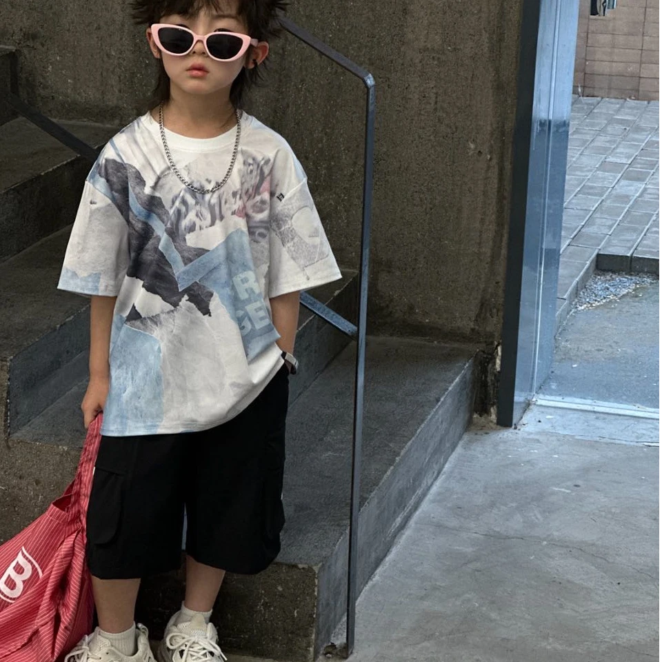 27136高端专享老林家夏季天花板男宝短袖白色（B）