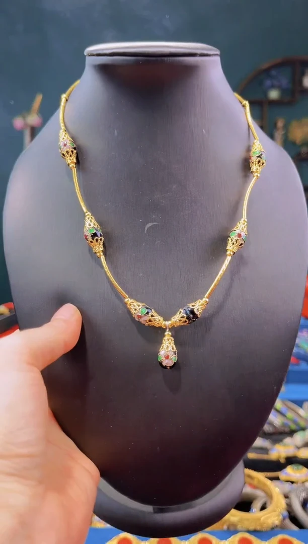 【闪购商品】非遗绝技 景泰蓝项链 黑