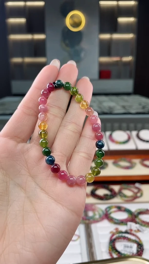 未镶嵌老矿碧玺单圈手串6mm+碧玺多样性发一条T