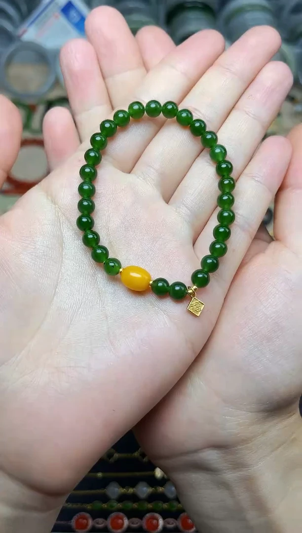 手串未镶嵌和田玉06 碧玉手串