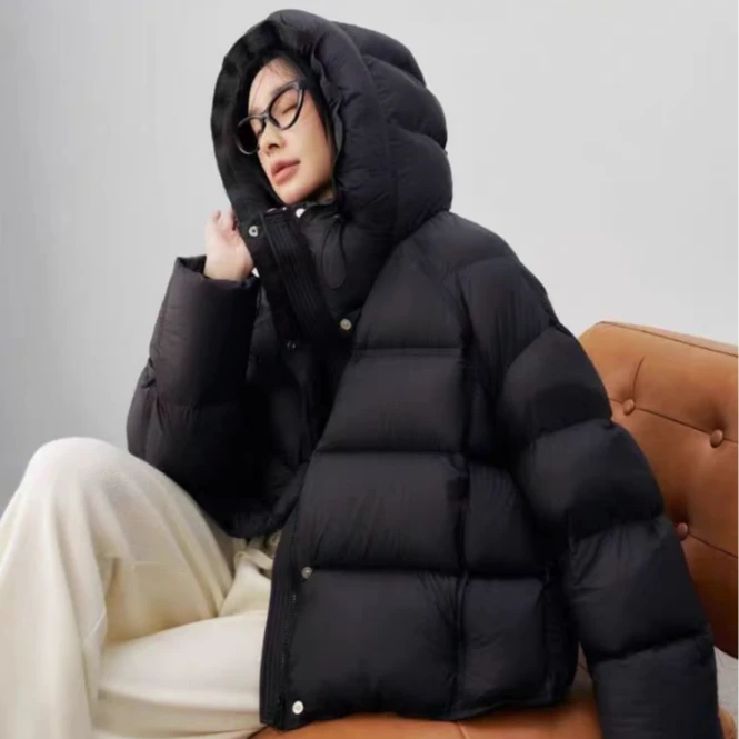 堇兰2025新款时尚气质加厚保暖90鹅绒羽绒服外套H227婷婷