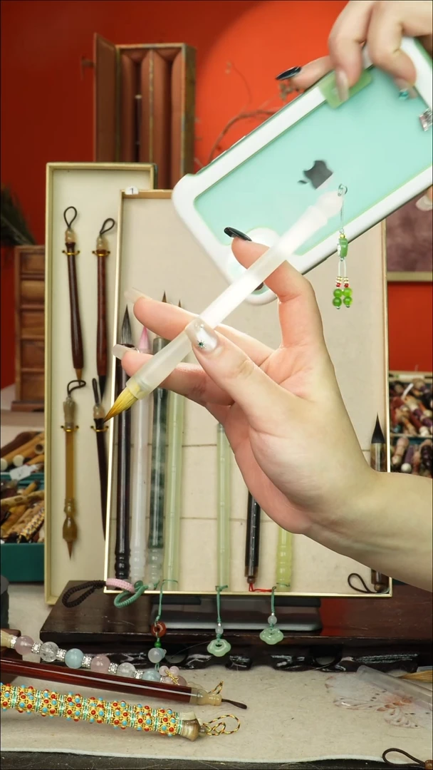 164号闪孤品高货毛笔链接 清水试笔 蘸墨不退