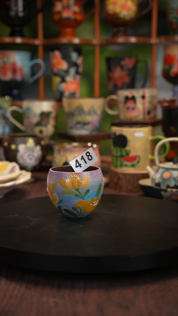 杯子釉下手绘陶瓷