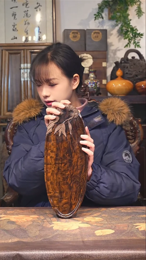 金丝楠小叶桢楠【66】纯手工精雕 整板整雕 满花干料茶盘