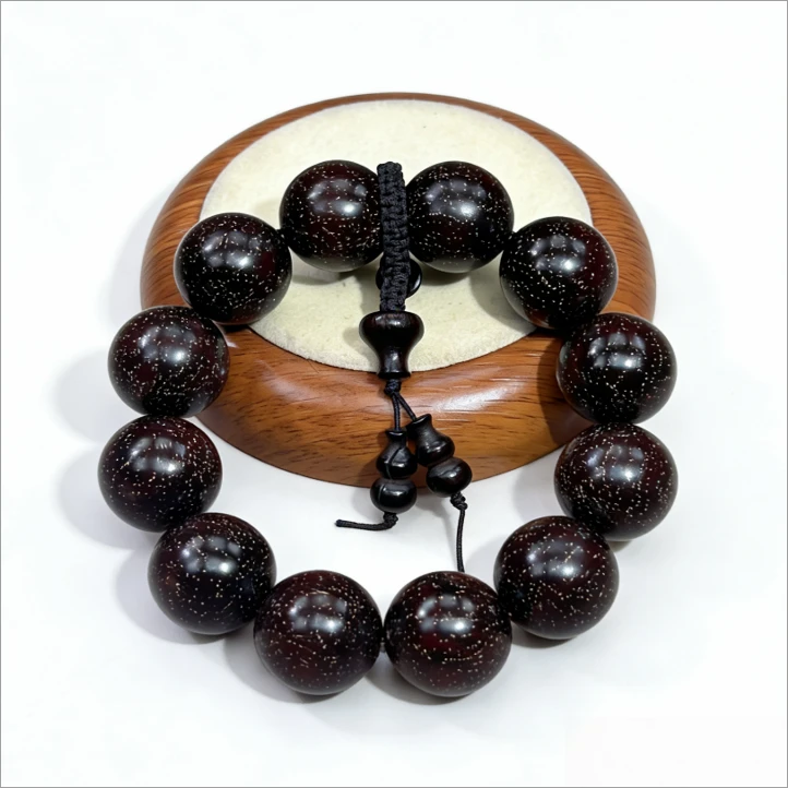 【唯真文创】紫檀爆星圆珠2.0cm活扣文玩木质手串