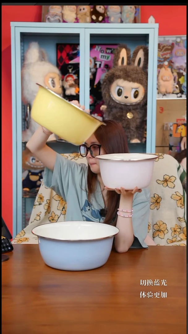 97 珐琅搪瓷碗三件套盆 马卡龙色24 28 32cm