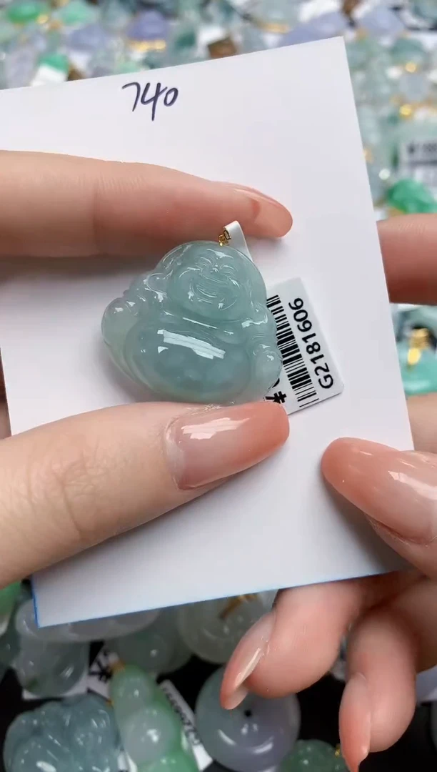 【闪购商品】翡翠颈饰18K金镶嵌天然缅甸翡翠A货