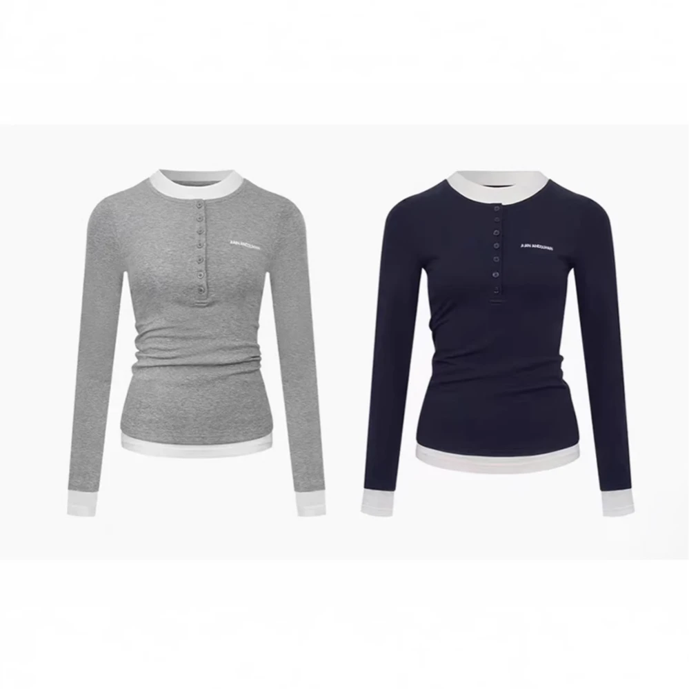 【蕾子】天丝羊毛拼色长T恤