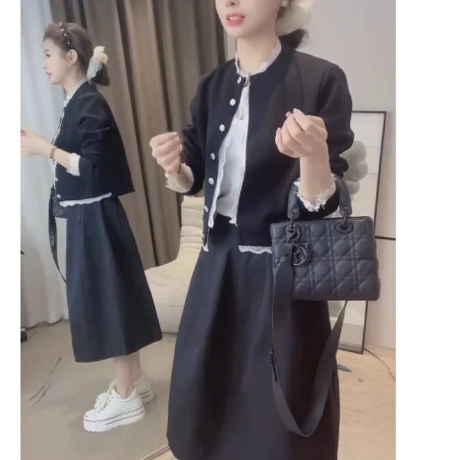 2025夏季新款网红同款洋气减龄气质休闲外套半身裙甜-tt