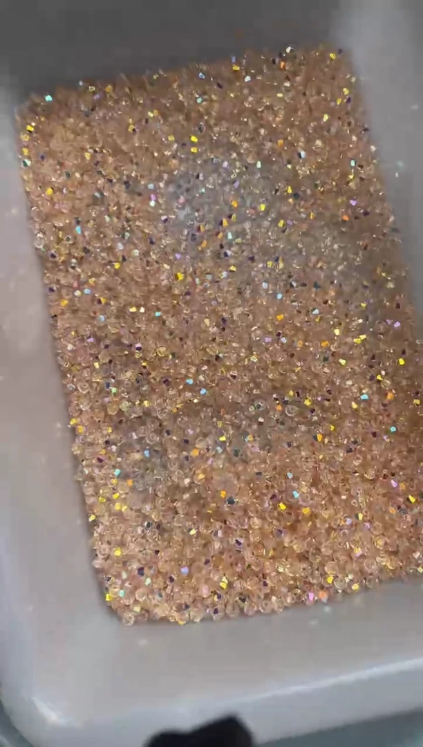 玻璃0873卡4尖晶进口彩500颗香槟色