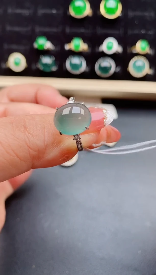 【闪购商品】翡翠戒指银S925镶嵌058505