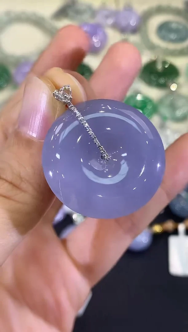 吊坠(不含链)未镶嵌翡翠B166 紫货有色差