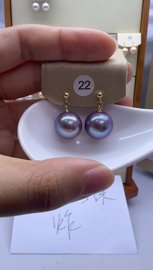 银S925镶嵌耳饰淡水珍珠22