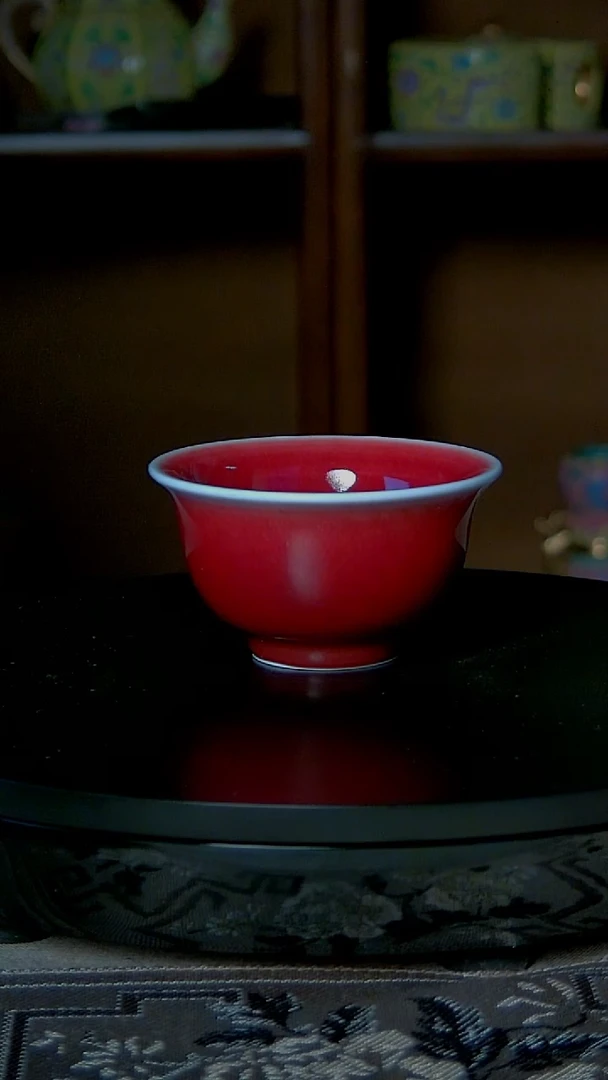 景德镇手工郎红压手杯