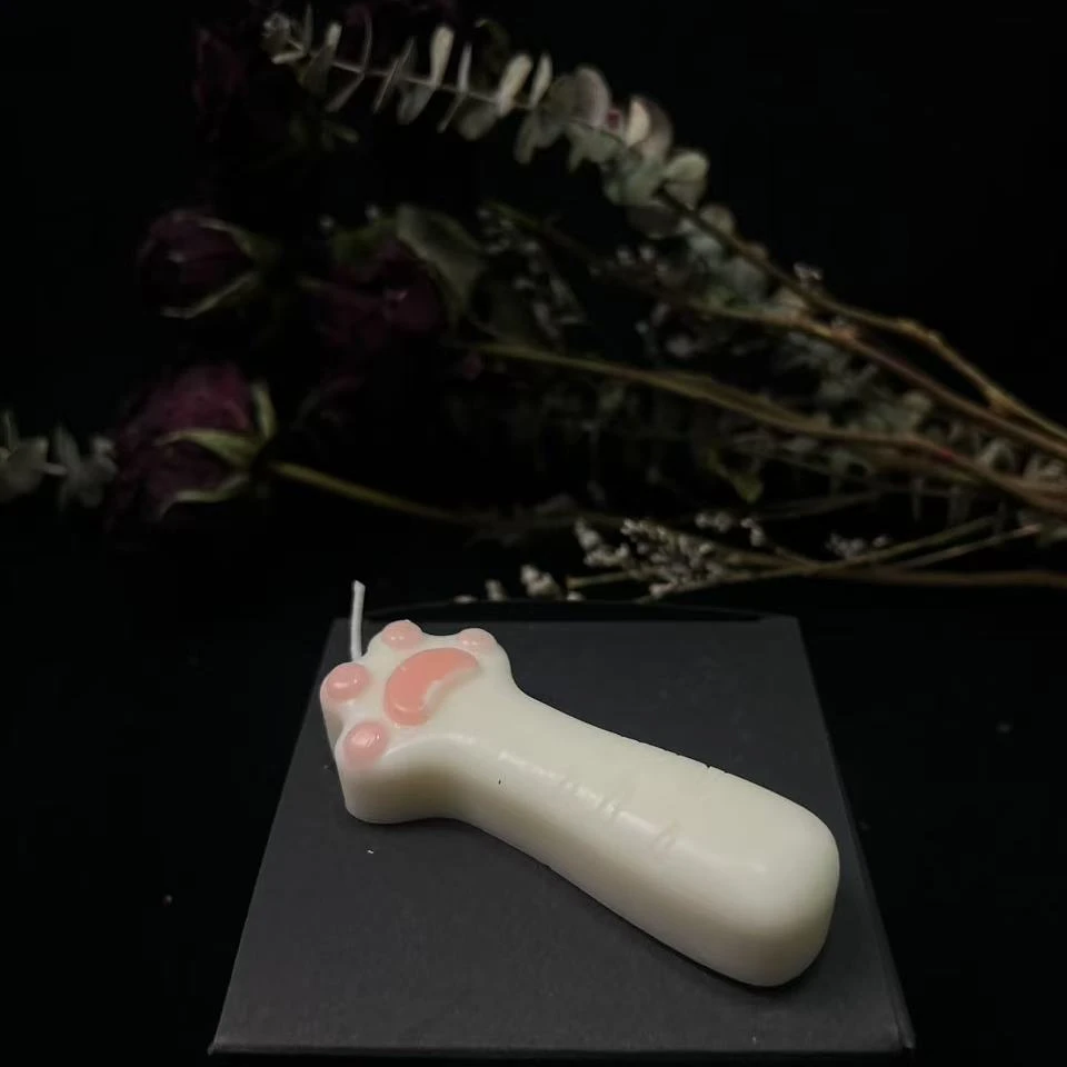 【极光意象】白粉猫抓造型蜡烛可爱居家摆件香薰蜡烛