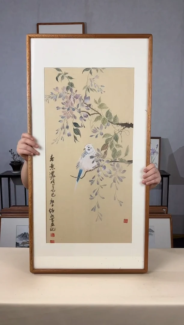 国画手绘*春意浓*47*92cm带框发货