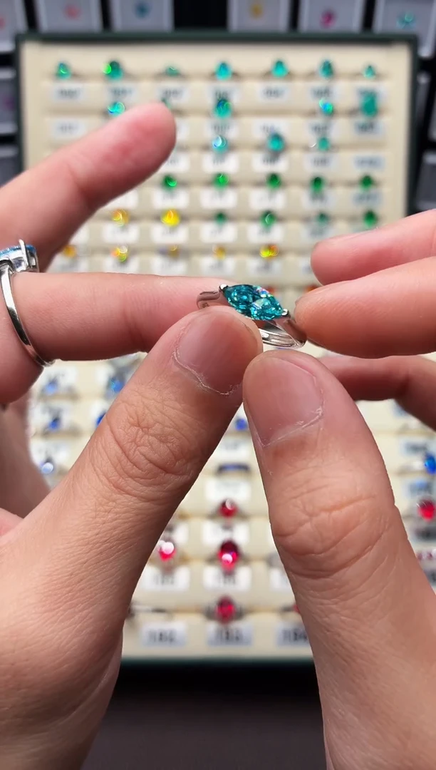 银S925镶嵌戒指碧玺0001