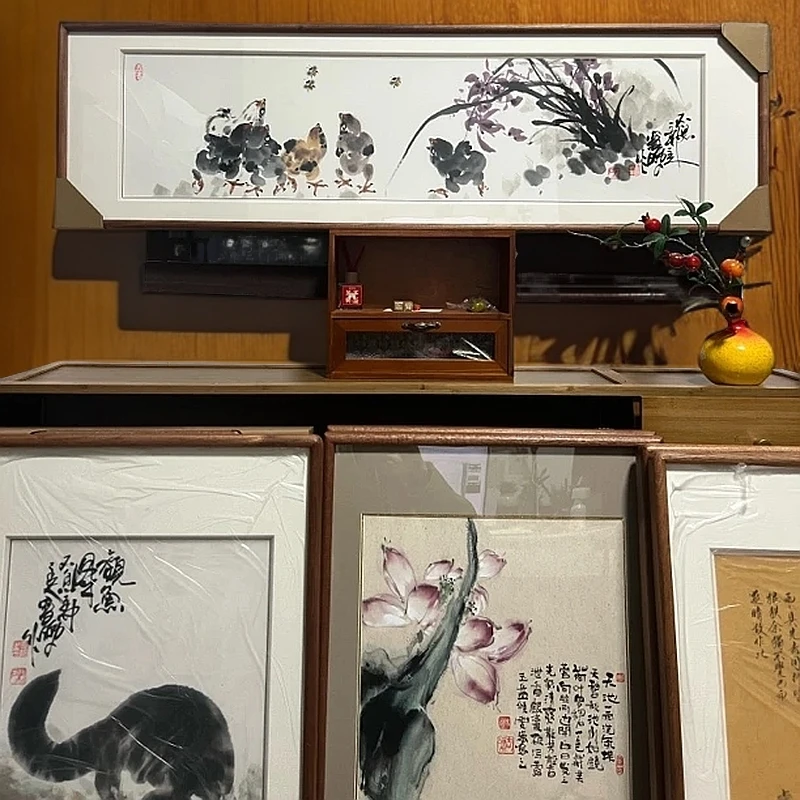 娄鹏(湖社会员)-大写意代表作小鸡 家居挂画