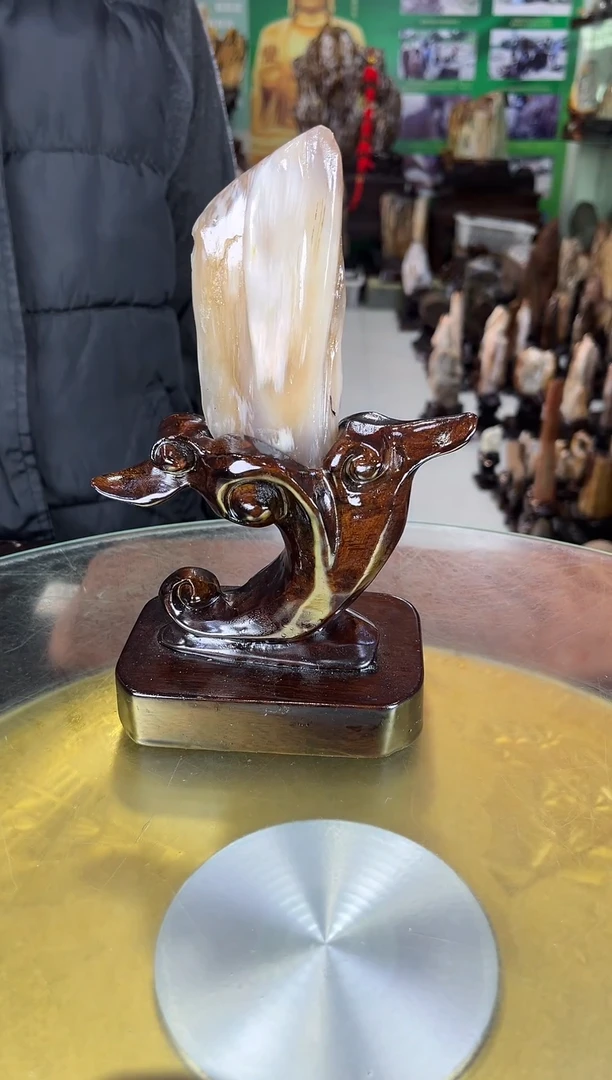未镶嵌珠宝奇石硅化玉缅甸天然树化玉摆件