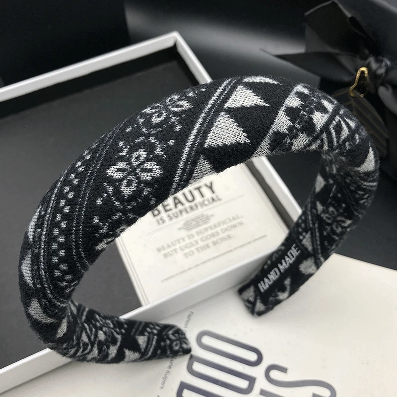 秋冬新款网红小香风气质甜美百搭韩版休闲风窄边针织发箍头箍压发