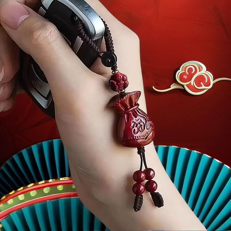 师傅推荐乙巳蛇年红沙代代有財挂件十二生肖挂饰