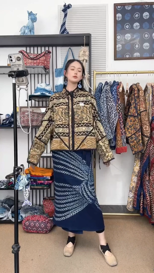 【闪购商品】068印度长绒棉手织布双面外套