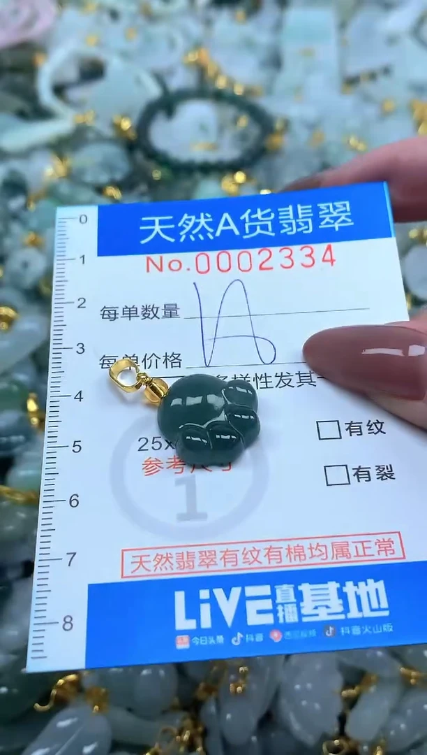 颈饰未镶嵌翡翠净货挂件-2334