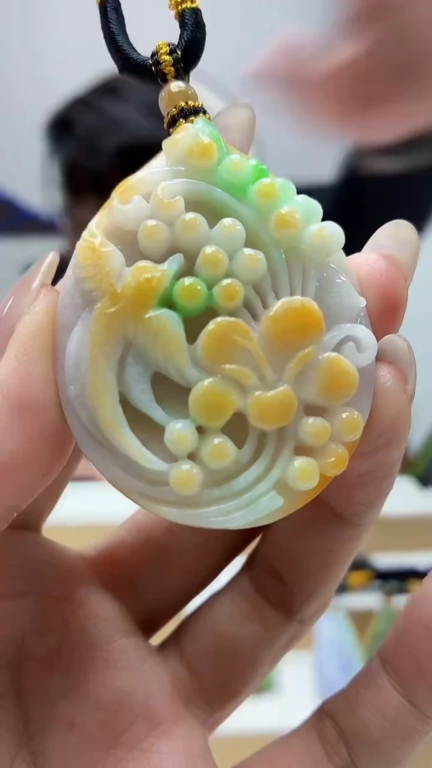 未镶嵌定制翡翠5060MM-毛货挂件42