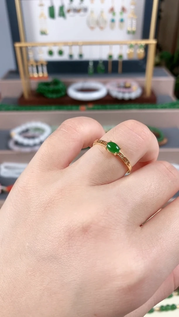 银S925镶嵌戒指和田玉1