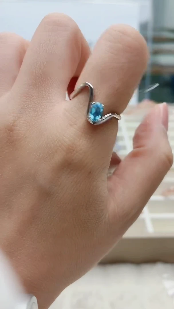 银S925镶嵌托帕石戒指518ZB1114产品一个（多样性）