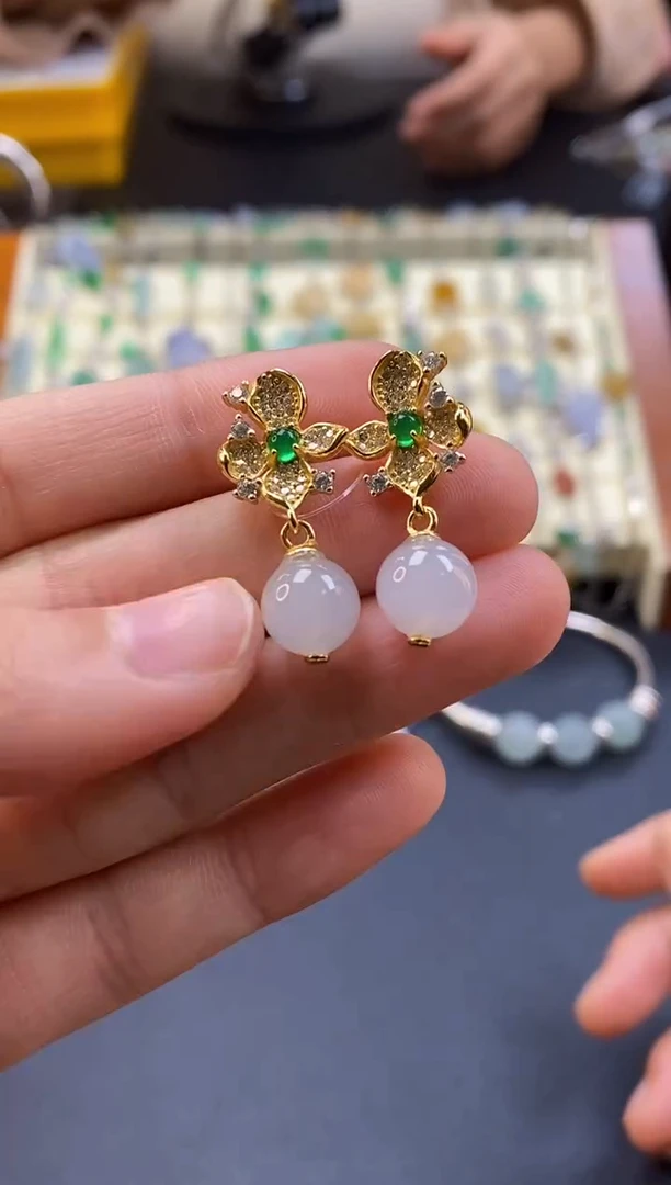 颈饰银S925镶嵌翡翠17759