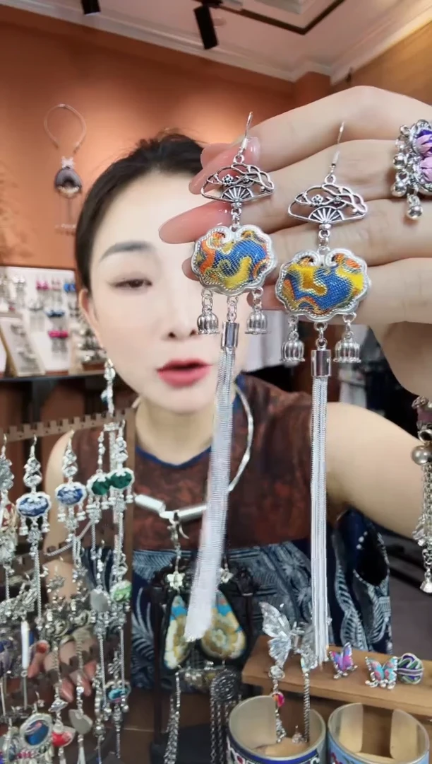 刺绣纯手工民族风耳环