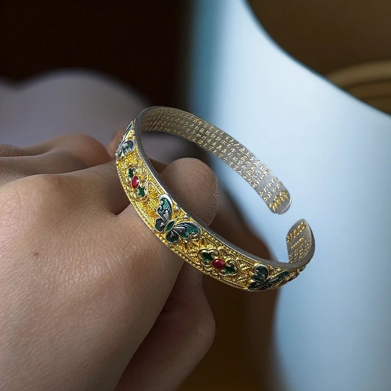 足银银制品 足银9999蝶仙银手镯