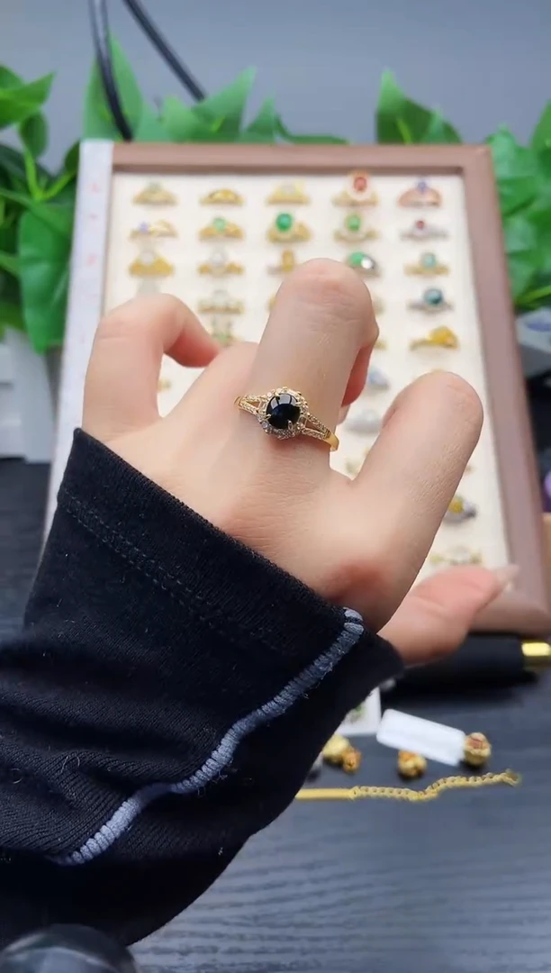 银S925镶嵌戒指翡翠12