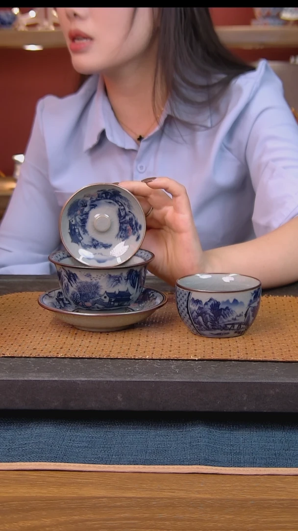 简装家用款2件套 老陶泥开片纹陶瓷茶具
