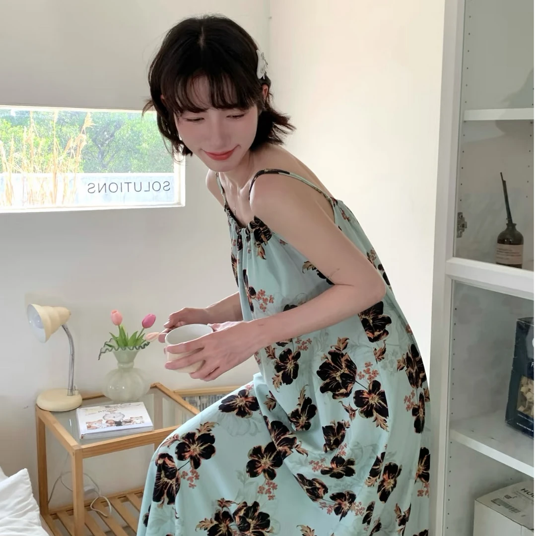 【DR】睡衣女春秋捡漏云朵棉长袖睡裙可外穿家居服裙子