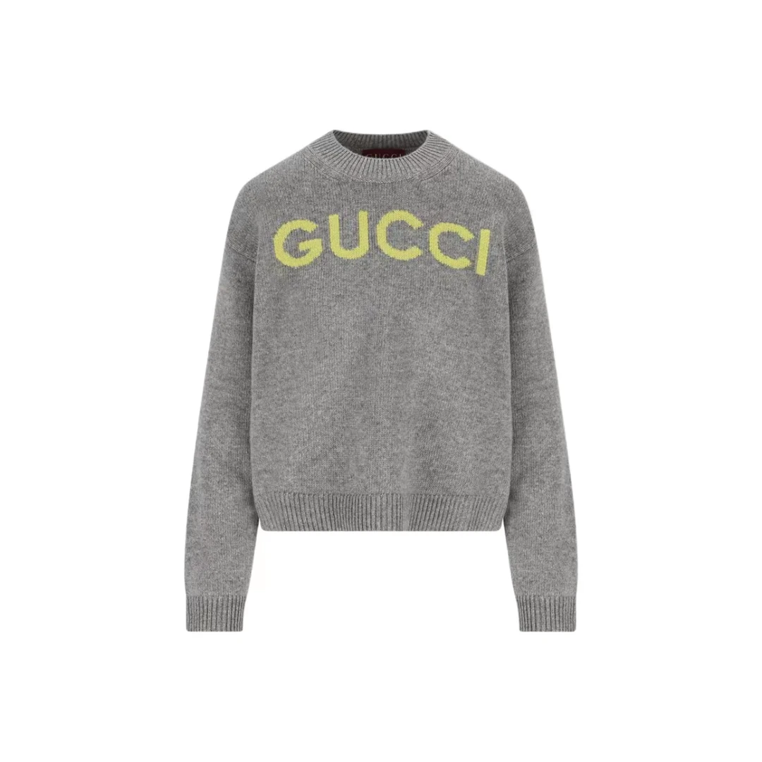 未使用 GUCCI/古驰 经典字母刺绣圆领针织毛衣