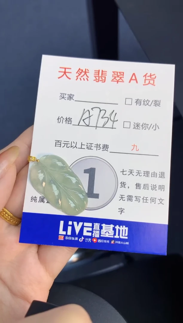 颈饰18K金镶嵌翡翠天然缅甸A货翡翠