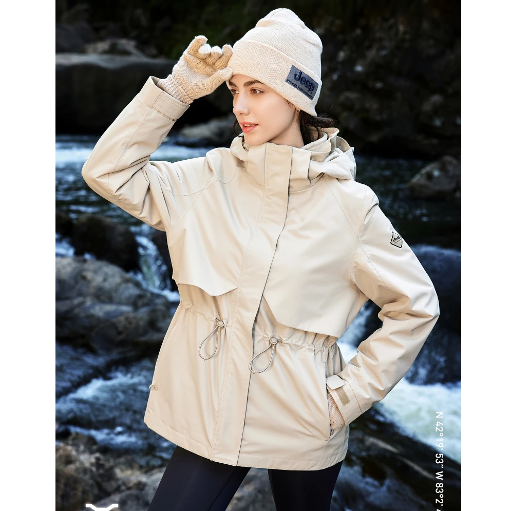 Jeep吉普户外冲锋衣女2025新款进藏旅游登山服官方防风运动外套