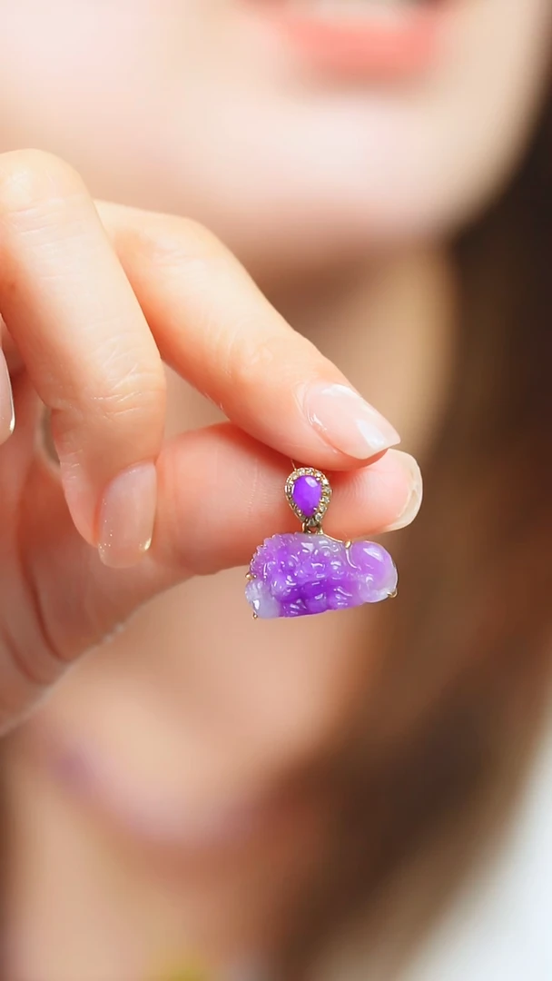 苏纪石（舒俱来）18K金镶嵌吊坠(不含链)2